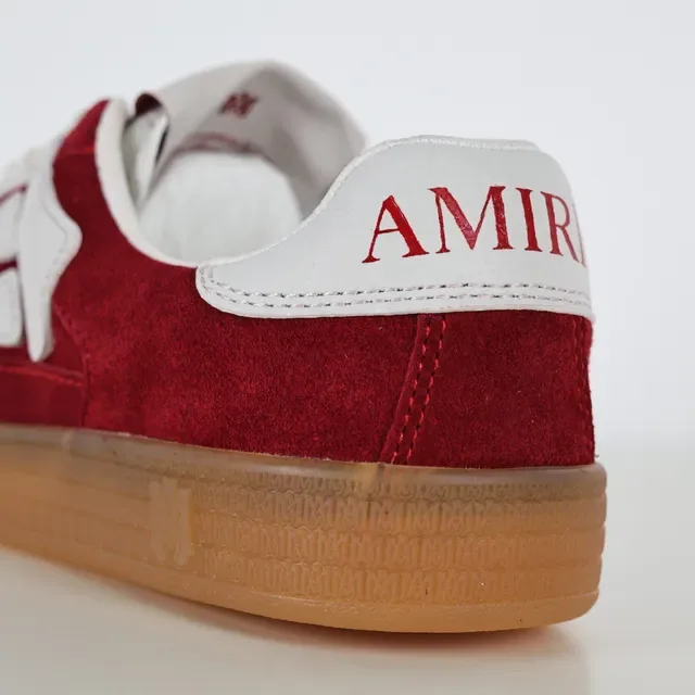 Red White Suede Upper Geometric Overlays Sneakers 4