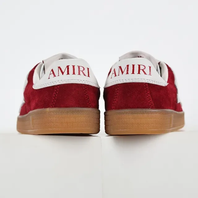 Red White Suede Upper Geometric Overlays Sneakers 8