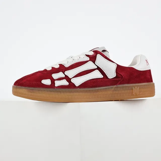 Red White Suede Upper Geometric Overlays Sneakers 9