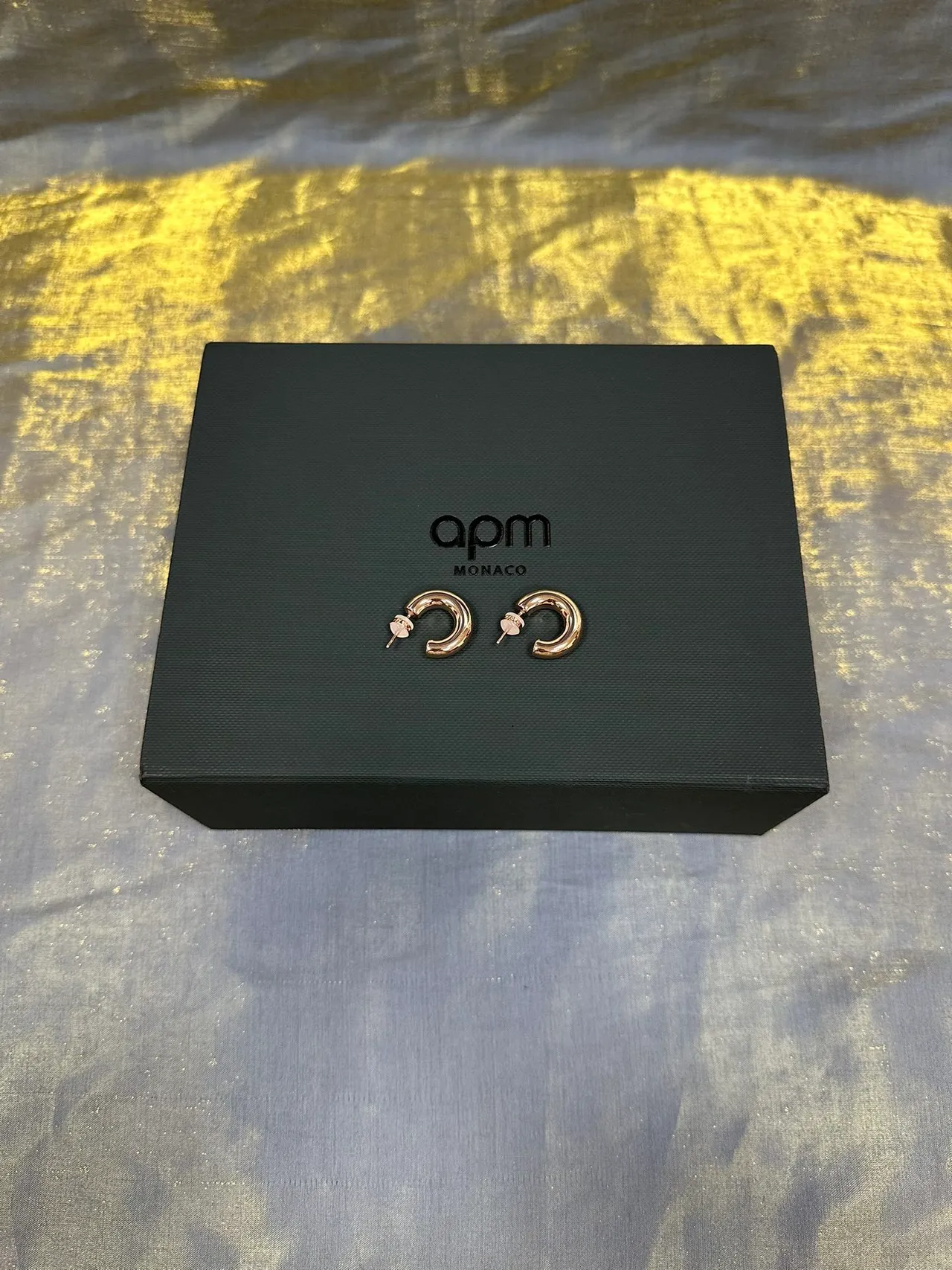 Rose Gold C-Shaped Hoop Earrings 3
