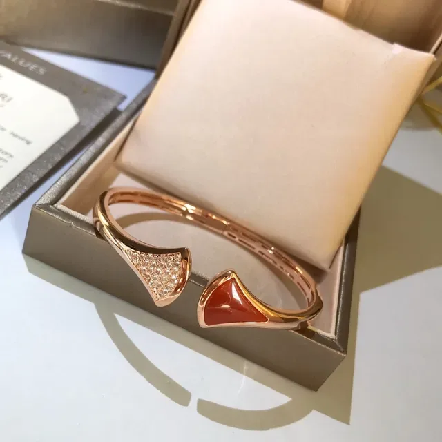 Rose Gold Fan-Shaped Pavé and Cabochon Stone Rings 2