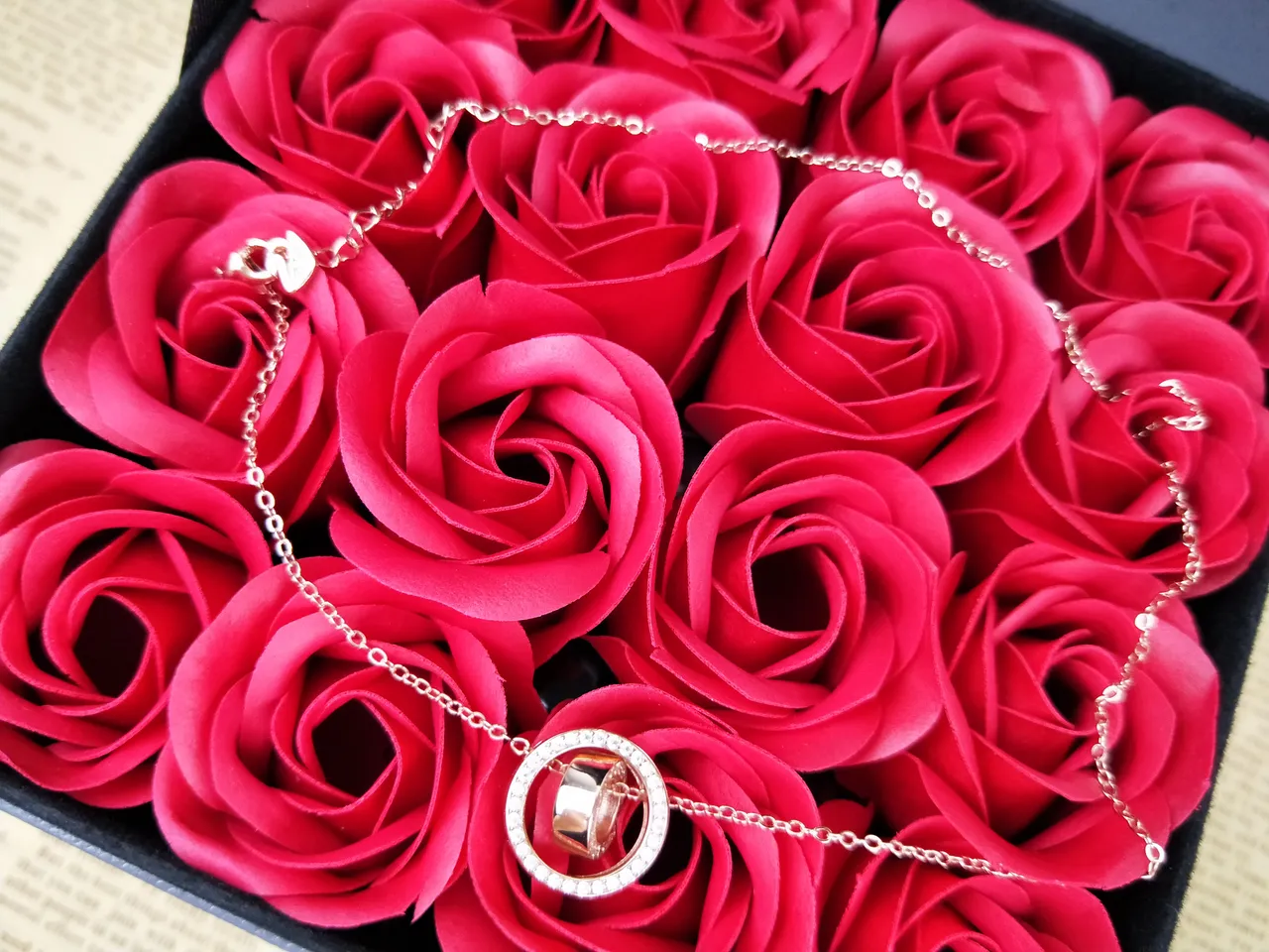 Rose Gold Pavé Circle Rotating Ring Necklace 4