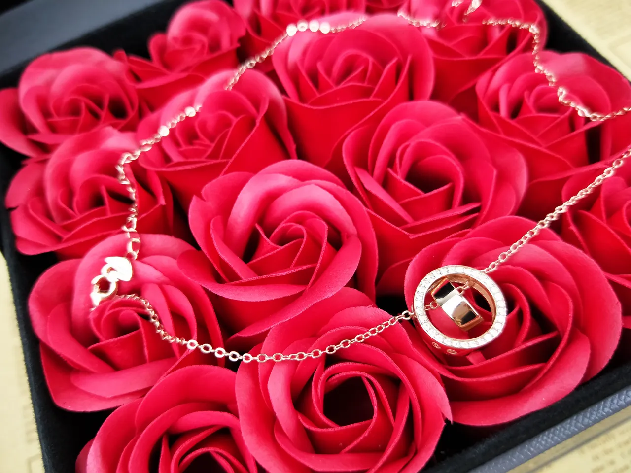 Rose Gold Pavé Circle Rotating Ring Necklace 5