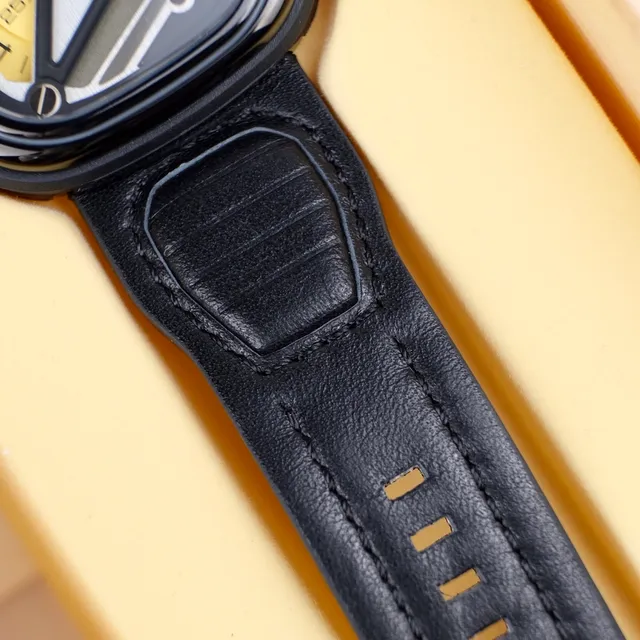 SEVENFRIDAY P1 Series Black Case Yellow Subdial Mechanical Watch 2