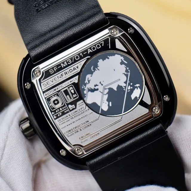 SEVENFRIDAY P1 Series Black Case Yellow Subdial Mechanical Watch 4