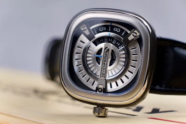 SEVENFRIDAY Silver Black Industrial Design Layered Concentric Dial Mechanical Watch 7