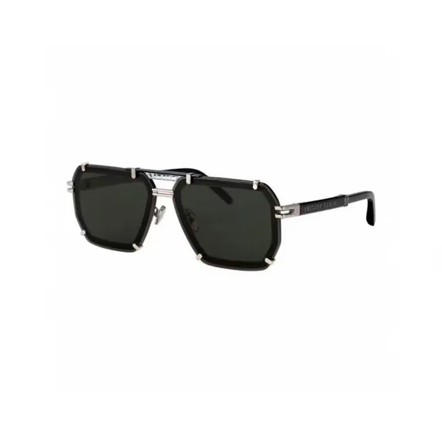 Shield-Style Angular Acetate Frame Gradient Lens Sunglasses 2