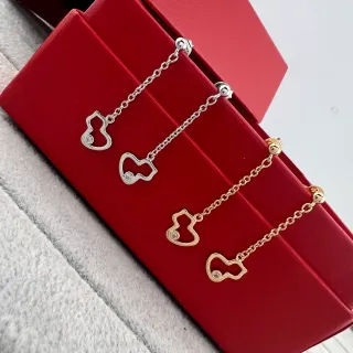 Silver and Gold Heart Charm Dangling Chain Earrings