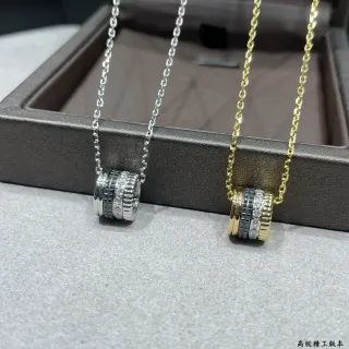 Silver and Gold Multi-Band Pavé Pendant Necklaces
