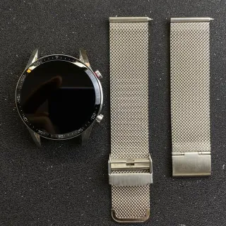 Silver Black Round Case Rotating Bezel Sports Watch
