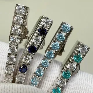 Silver Blue Channel-Set Multi-Stone Ring