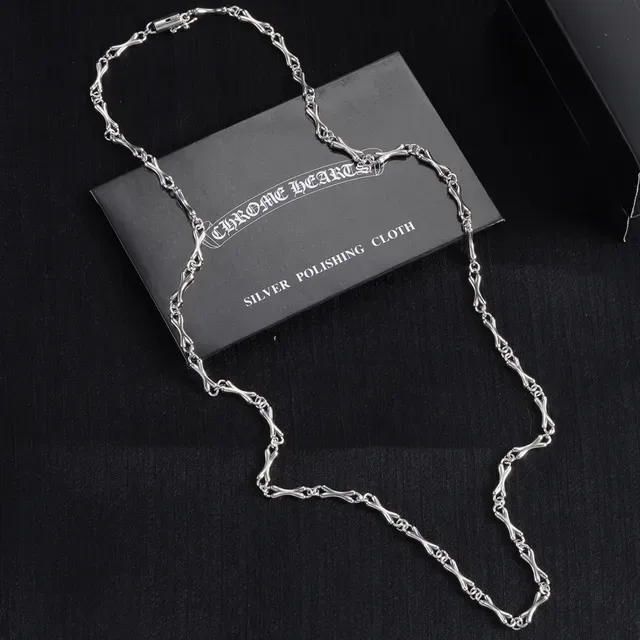 Silver Bone-Link Chain Necklace 5