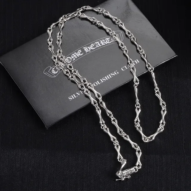 Silver Bone-Link Chain Necklace 6