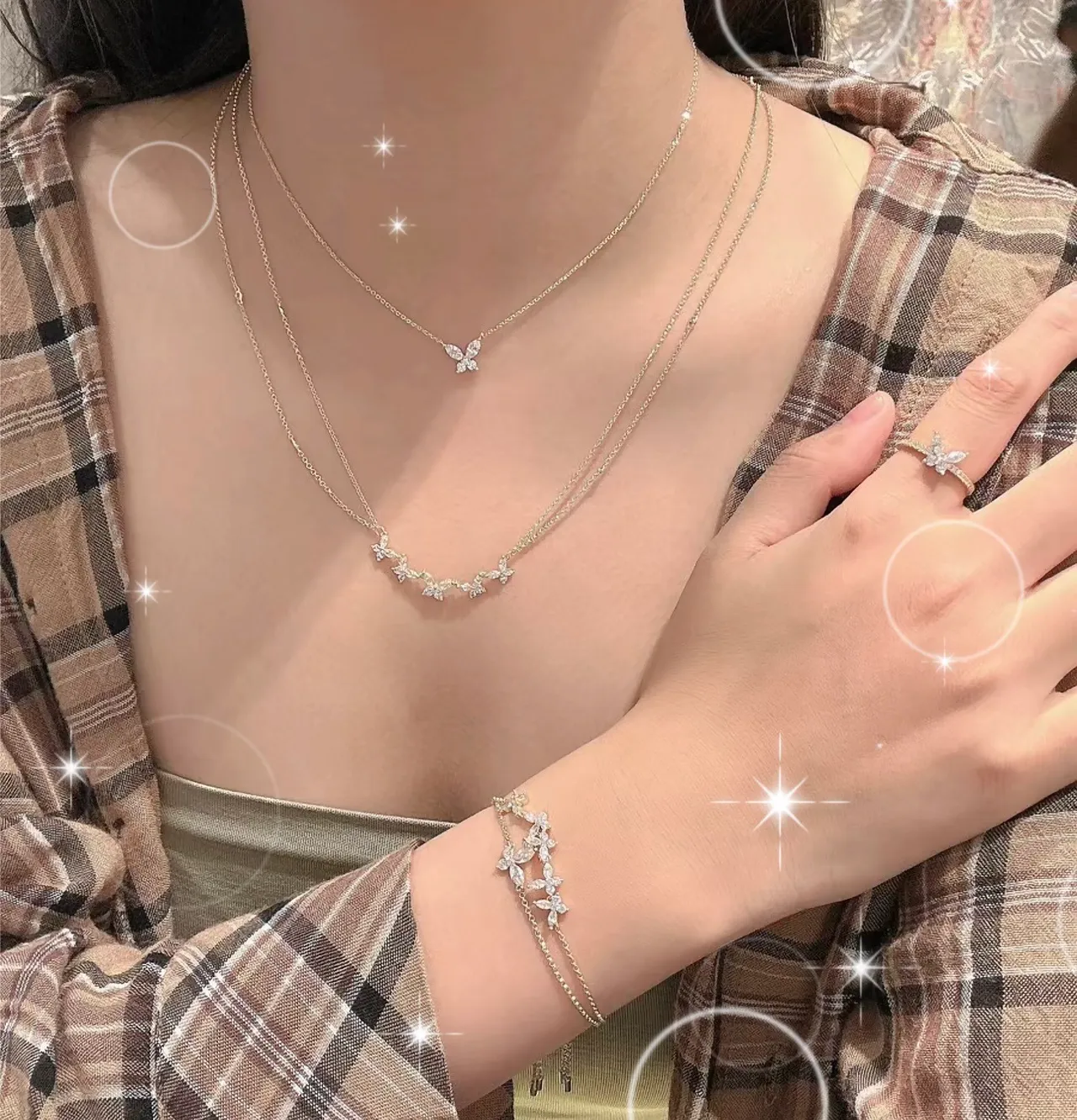 Silver Floral Motif Chain Bracelet 5