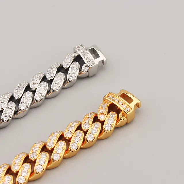 Silver Gold Curb-Link Chain Lion-Head Clasp Bracelet 5