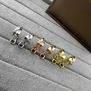 Silver Gold Segmented Geometric Hinged Hoop Earrings