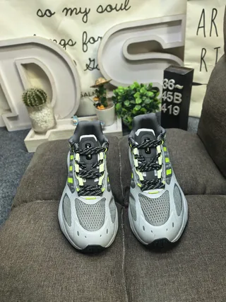 Silver Gray and Black Chunky Lifestyle Sneakers 10