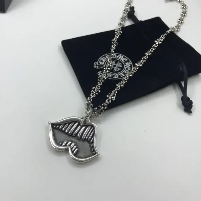 Silver Oxidized Lip Pendant Necklaces 3