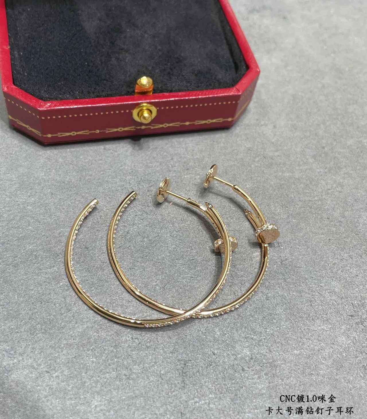 Silver White Open Hoop Pavé-Set Stones Earrings 5