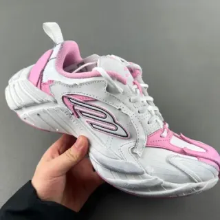 Skechers D'Lites أبيض ووردي كعب منصة طبقات الطلاء الاصطناعي أحذية سميكة