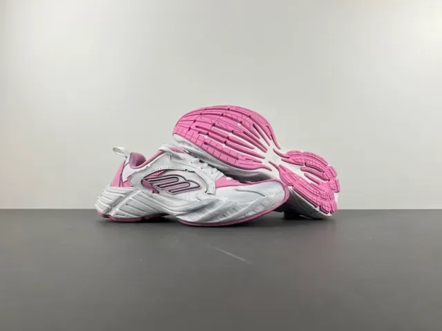Skechers D'Lites Branco e Rosa Sola Plataforma Camadas de Sobreposições Sintéticas Tênis Chunky 10