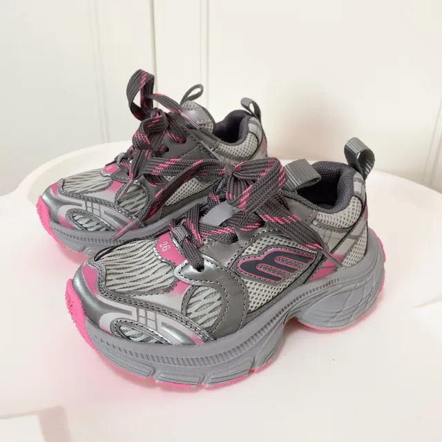Skechers Silver Black Platform Sole Metallic Synthetic Overlays Chunky Sneakers 12