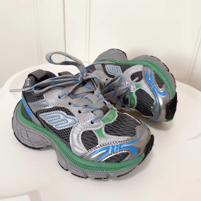 Skechers Silver Black Platform Sole Metallic Synthetic Overlays Chunky Sneakers 18