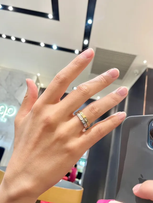 Stacked Channel-Set Baguette Stone Gold-Tone Rings 3
