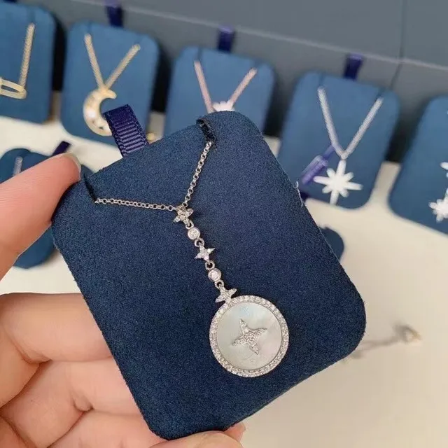 Stacked Ring Pavé Pendant Necklace 9