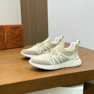 Stefano Ricci Beige Blanco sin cordones construcción correas cruzadas elásticas sistema zapatillas lifestyle