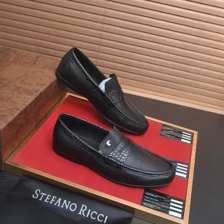 Stefano Ricci 压纹皮革鳄鱼压花 Penny Loafer