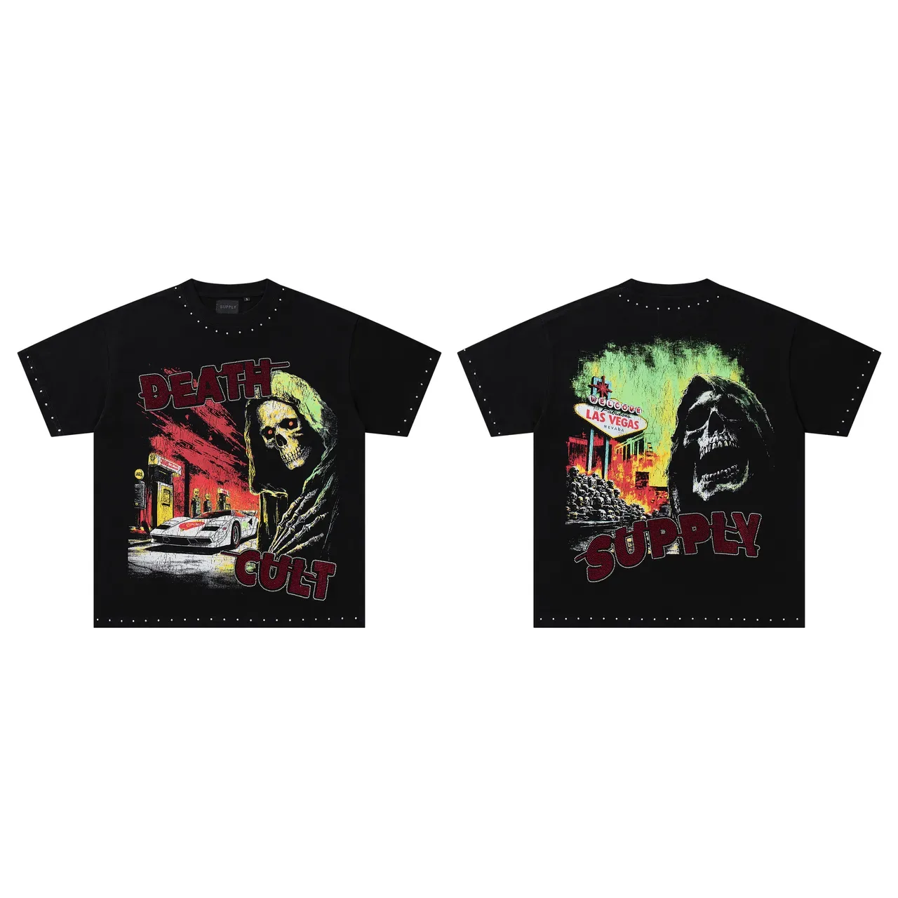 SUPPLY Graphic-Print Studded Trim Oversized T-Shirt 2