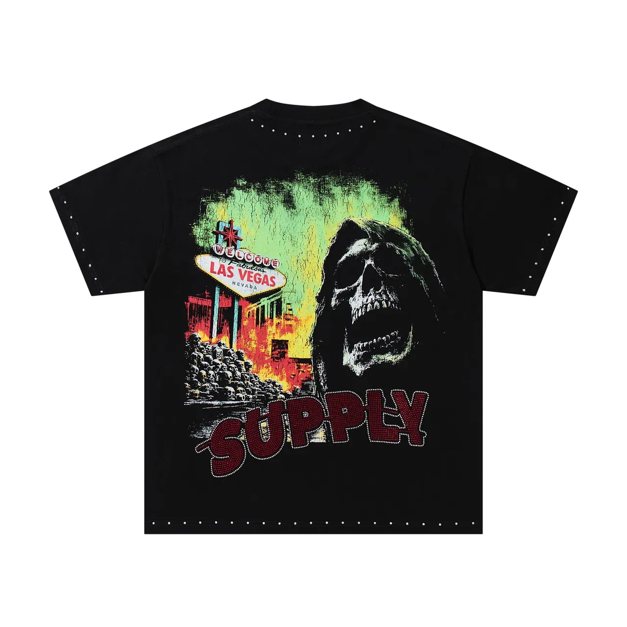 SUPPLY Graphic-Print Studded Trim Oversized T-Shirt 3
