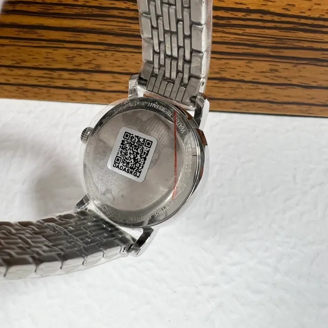 Tissot Everytime काली डायल चांदी टोन क्वार्ट्ज घड़ी 5