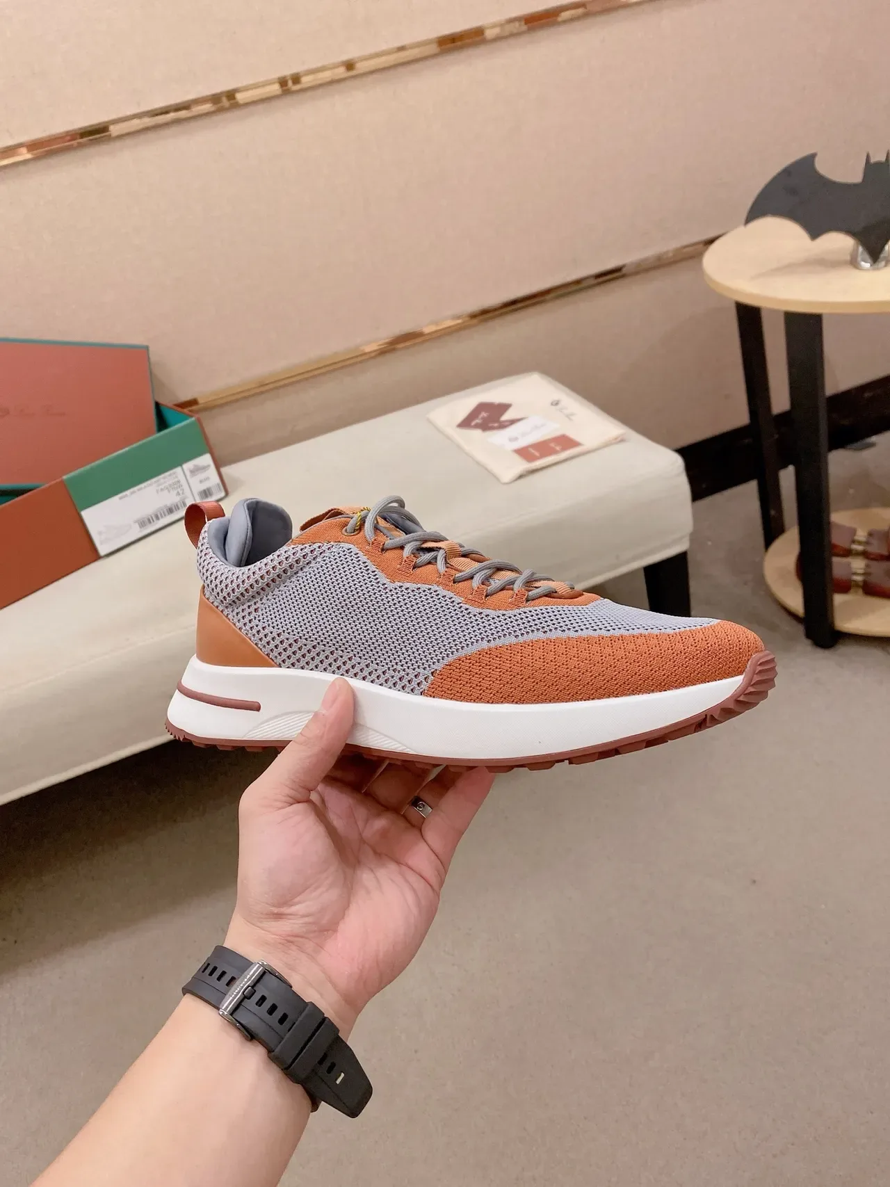 Two-Tone Knit and Mesh Low-Top Sneaker 5