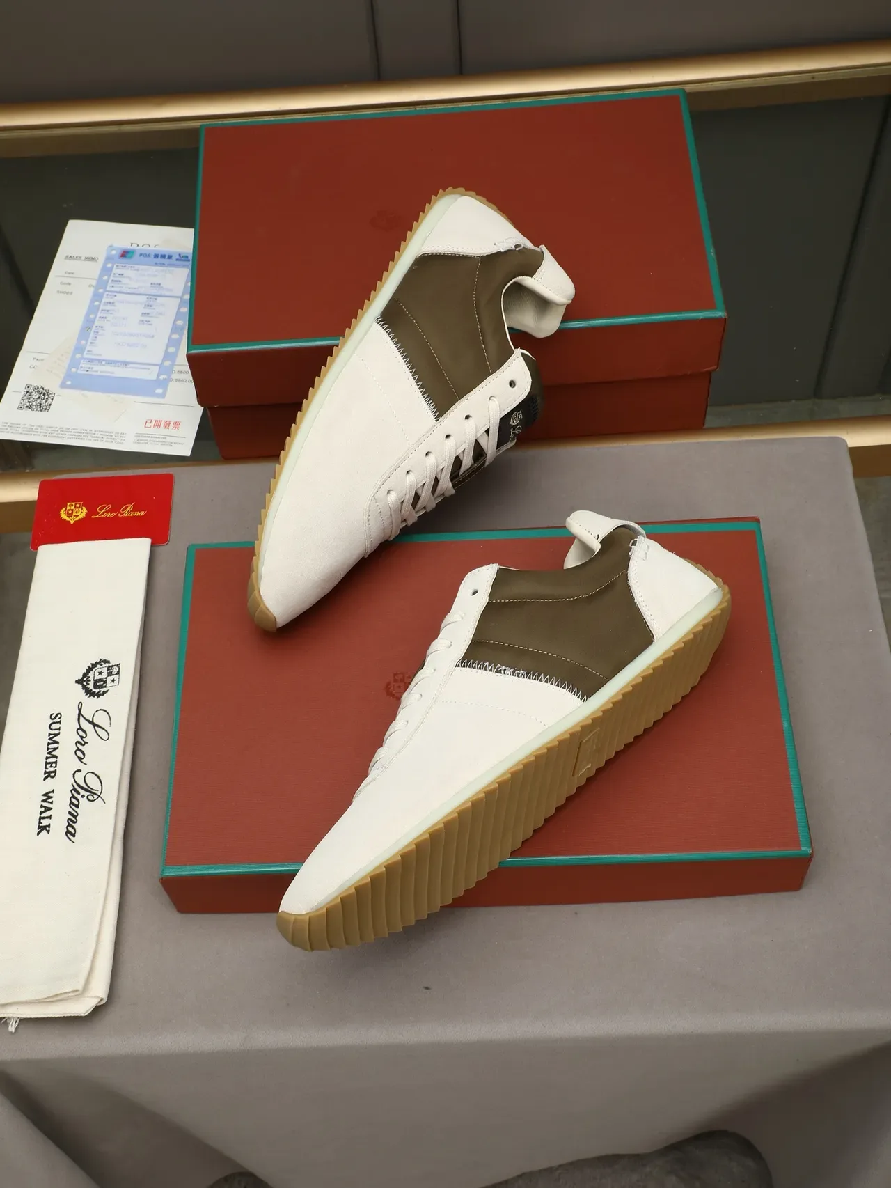 Two-Tone Suede and Textile Retro Runner Sneaker 3