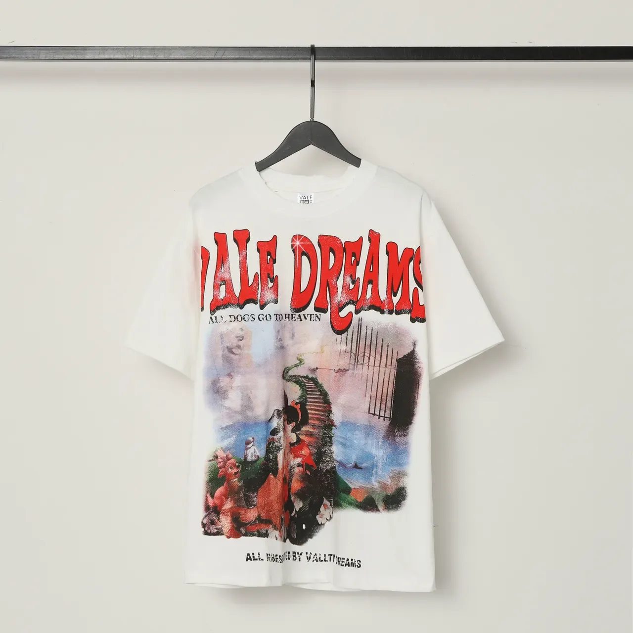 Vallty Dreams All Dogs Go To Heaven Graphic Print Oversized T-Shirt 2