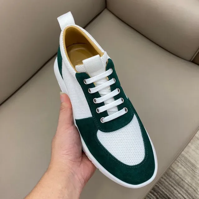 White and Green Mesh-Suede Lifestyle Sneaker 4