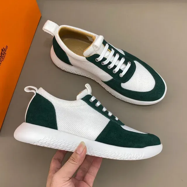 White and Green Mesh-Suede Lifestyle Sneaker 6