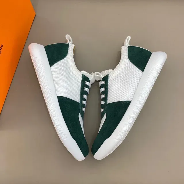 White and Green Mesh-Suede Lifestyle Sneaker 7