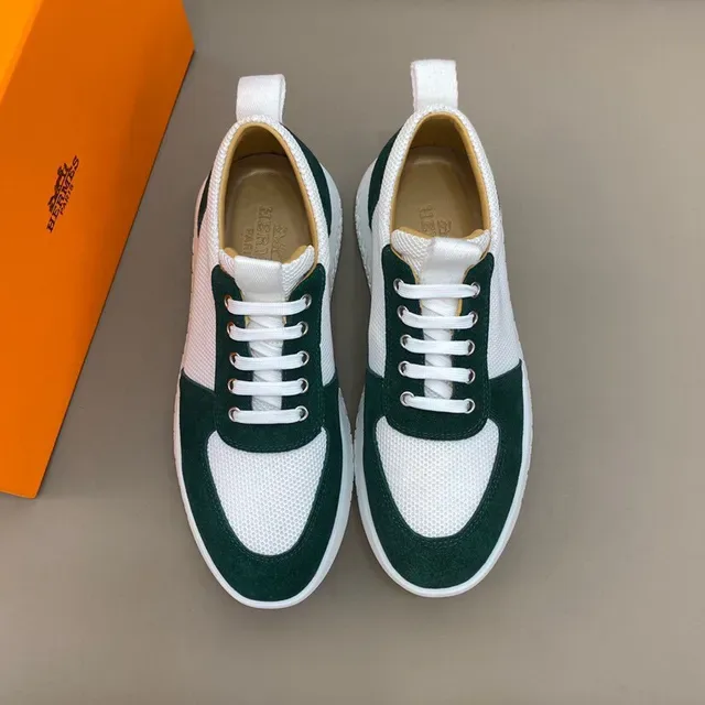 White and Green Mesh-Suede Lifestyle Sneaker 9