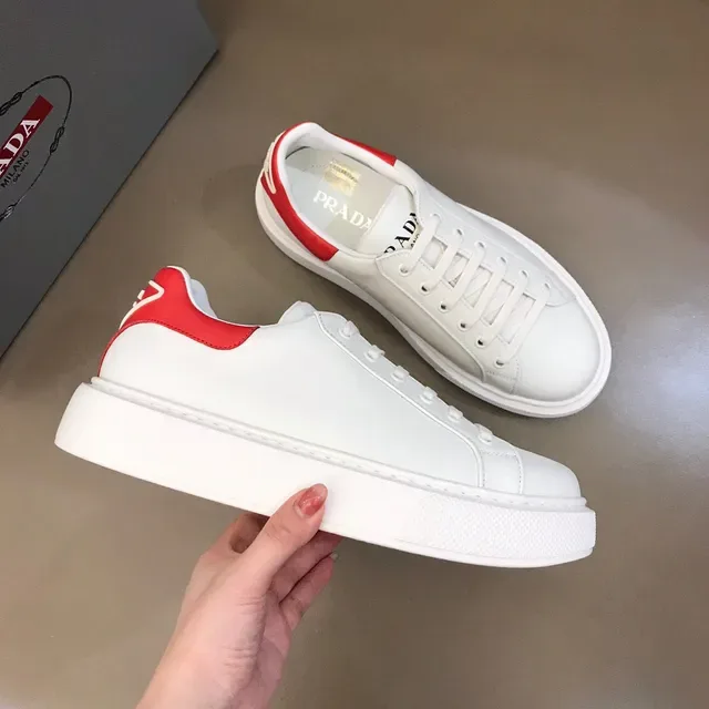 White and Red Platform Lifestyle Sneaker 7