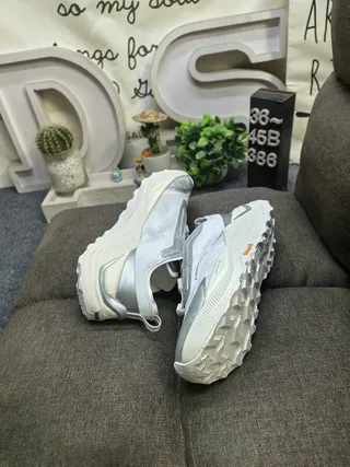 White and Silver Chunky Lifestyle Sneakers 6