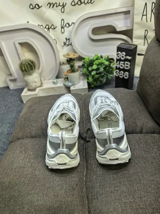 White and Silver Chunky Lifestyle Sneakers 8