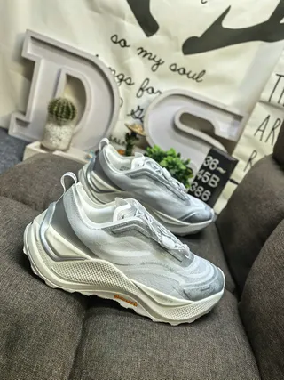White and Silver Chunky Lifestyle Sneakers 9