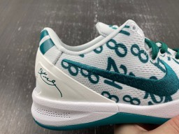 White and Teal Patterned Low-Top Indoor Sneakers 5
