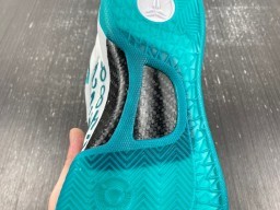 White and Teal Patterned Low-Top Indoor Sneakers 8