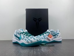 White and Teal Patterned Low-Top Indoor Sneakers 14