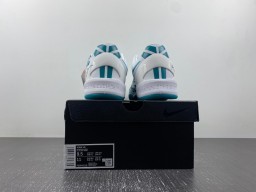 White and Teal Patterned Low-Top Indoor Sneakers 18