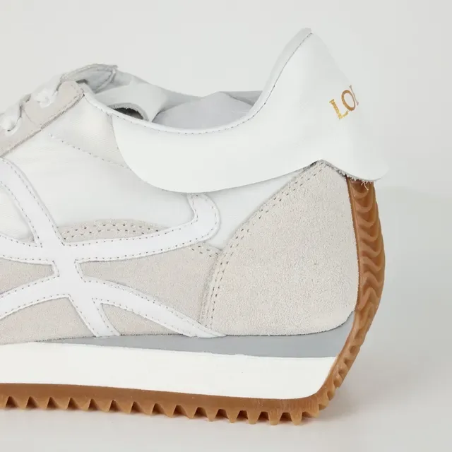 White Beige Low-Top Suede-and-Leather Panelled Lifestyle Sneakers 4
